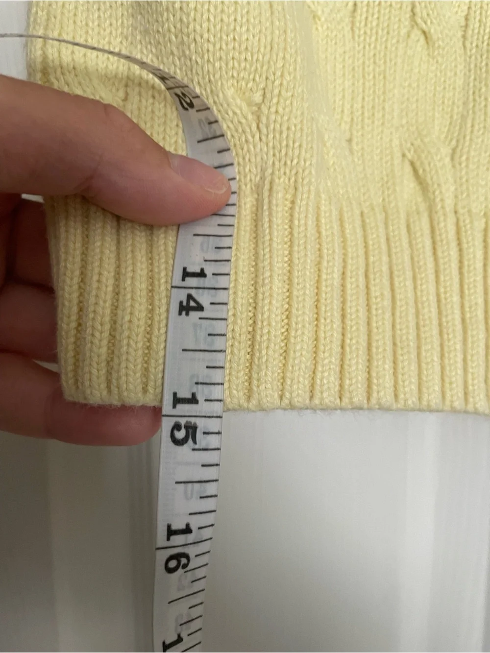 Polo by Ralph Lauren 100% Cotton Boys sz 4 Yellow Cable-Knit V-Neck Sweater Vest